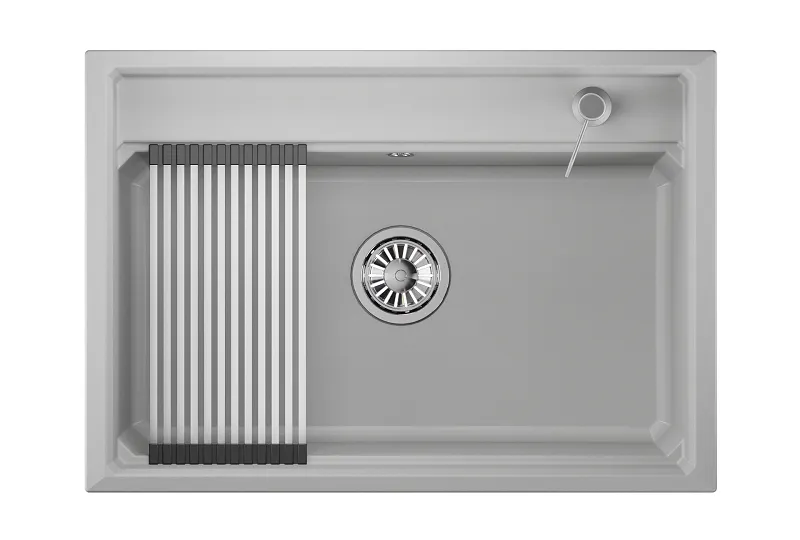 KS-7301, АРКТИК (БЕЛЫЙ), кухонная мойка, кварц GRANULA Kitchen Space 7301-ST337 - Вид №1