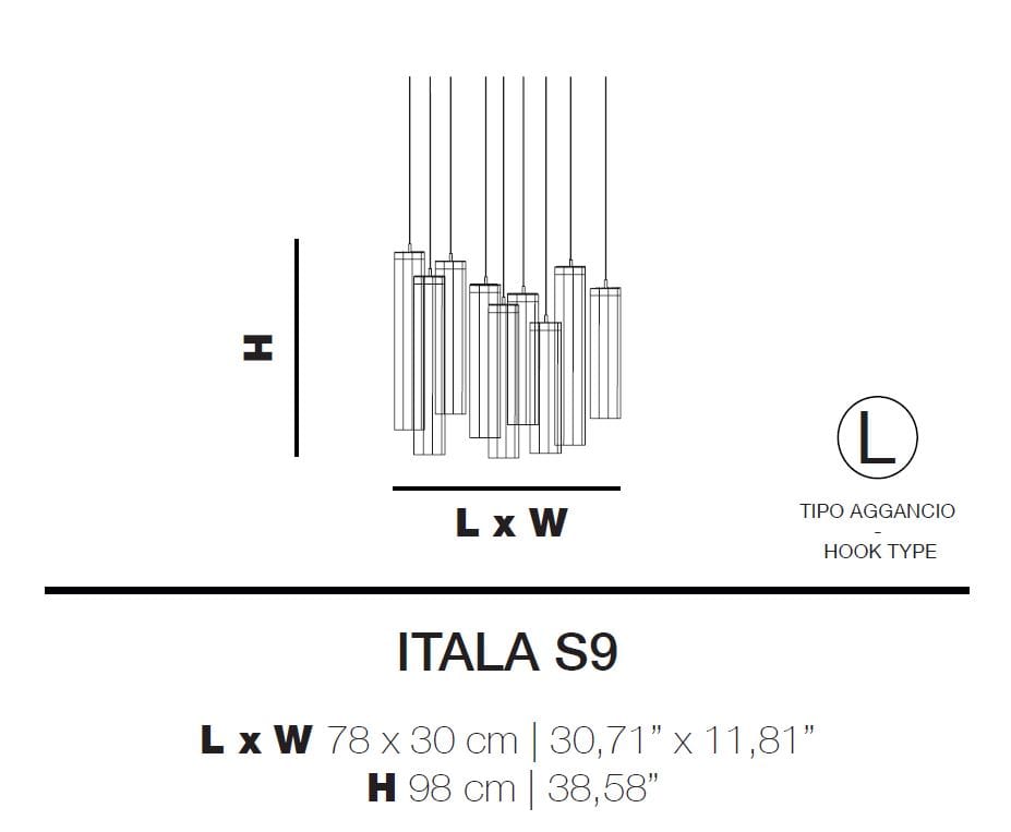 Светодиодный подвесной светильник из боросиликатного стекла Euroluce Lampadari Itala ARCH-00116983 - Вид №2