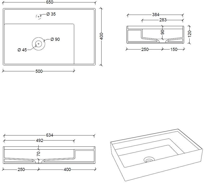 31130101,31110101,31240101 Накладная раковина на столешницу  овальная Alice Ceramica Hide - Вид №21