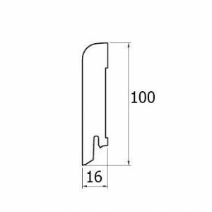Плинтус Modern Decor Клэй Шпонированный Прямой 100х16 Дуб 2400х100 мм.