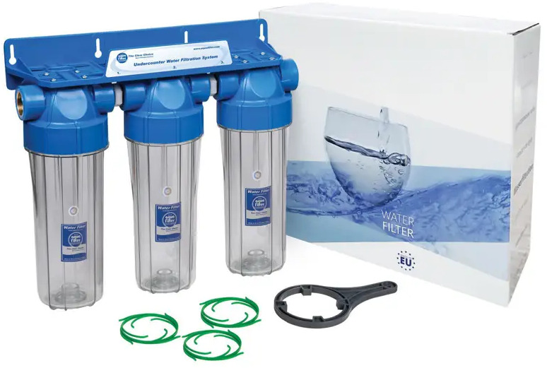 93806682 Сборка из трех магистральных корпусов Aquafilter FHPRCL12-B-TRIPLE 10SL 1/2" STLM-0803244