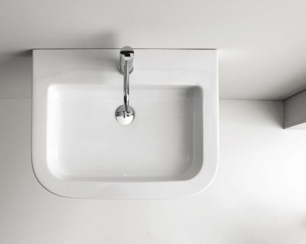 LA65 Подвесная раковина настенная прямоугольная Neroceramica  белая 