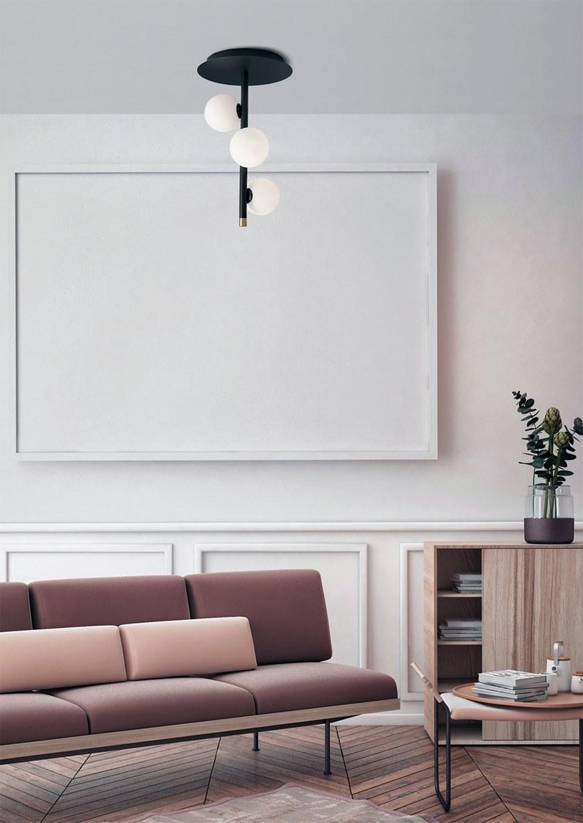 Miloox Потолочный светильник из металла и опалового стекла Pomì 1744.103 - Вид №1