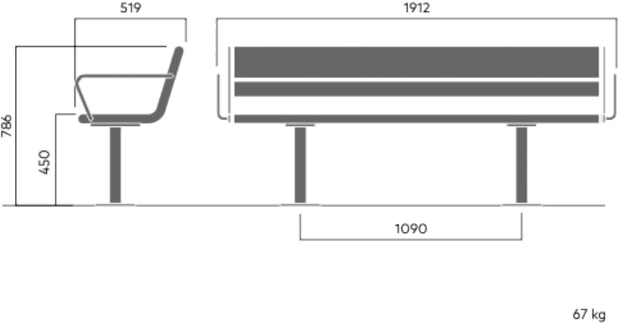 VESTRE Скамейка из дерева с подлокотниками April sun-id-1404637 - Вид №13