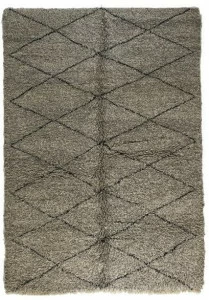 AFOLKI Прямоугольный шерстяной коврик с длинным ворсом и геометрическими мотивами Beni ourain Taa1157be