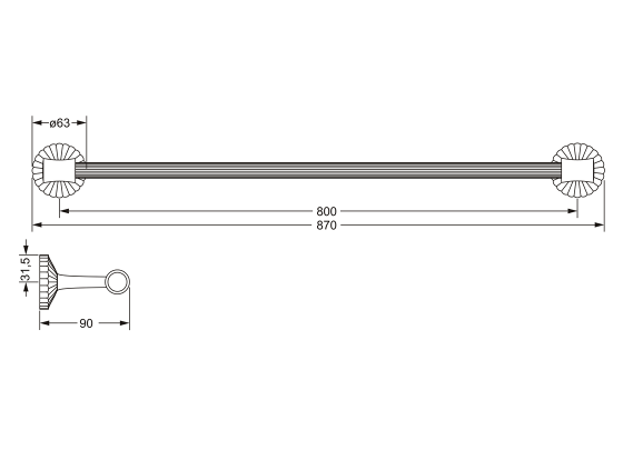 Полотенцедержатель JOERGER Cronos Crystal 637.00.040.000 - Вид №1
