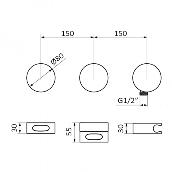 90103007 PREMIUM Матовый Gold термостатический 2/3 пути по горизонтали Матовое Золото GRB MIXERS  - Вид №1