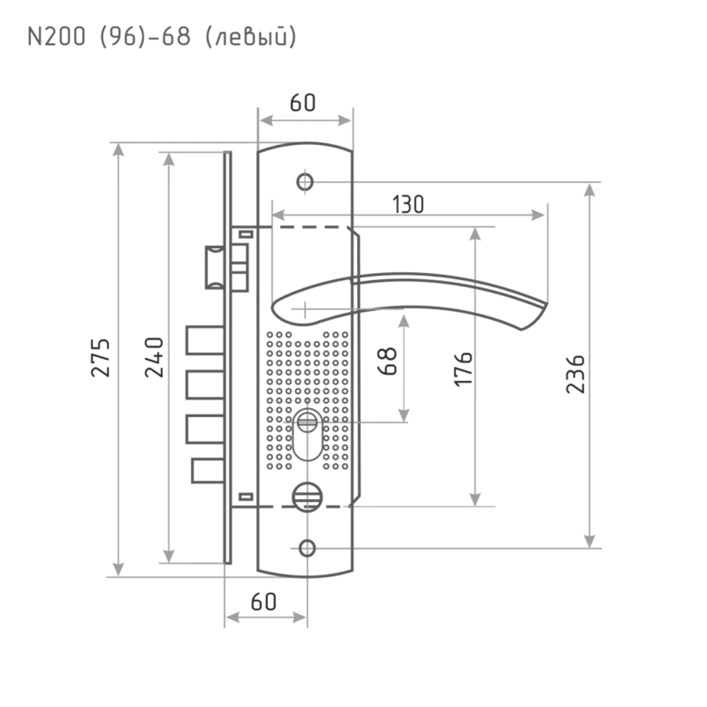 НОРА-М Врезной замок для левосторонних дверей с матовым никелем 85539372 STLM-0063689 - Вид №10