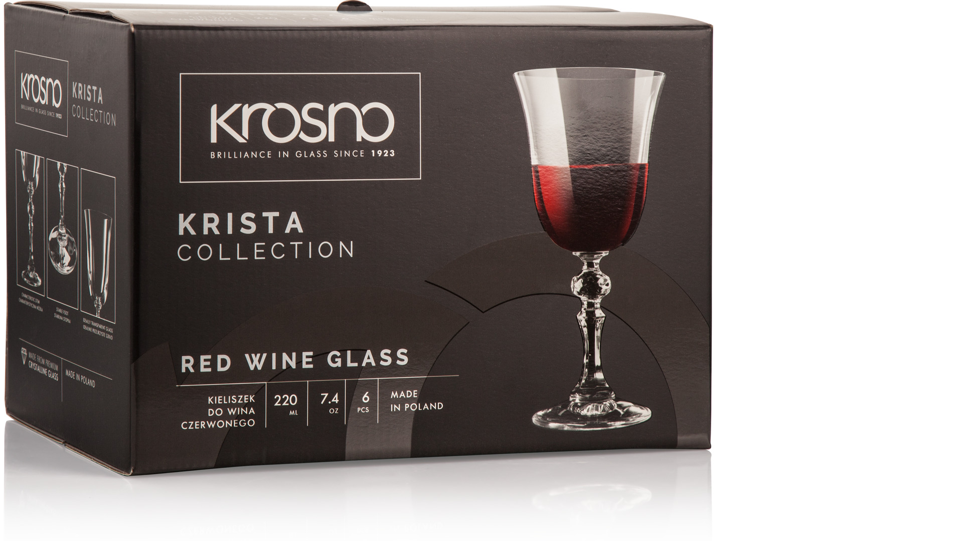 10628898 KROSNO Набор бокалов для красного вина Krosno "Криста" 220мл, 6 шт Стекло  - Вид №2
