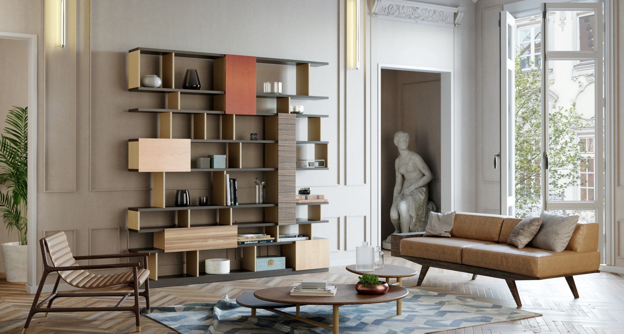 Деревянный книжный шкаф Morelato пэчворк ARCH-00113485 - Вид №1