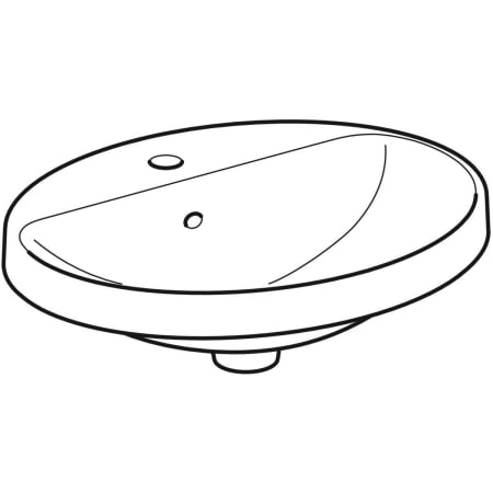 500.722.01.2 Встраиваемая раковина Geberit VariForm овальной формы, с полкой для отверстия под смеситель Geberit  - Вид №10
