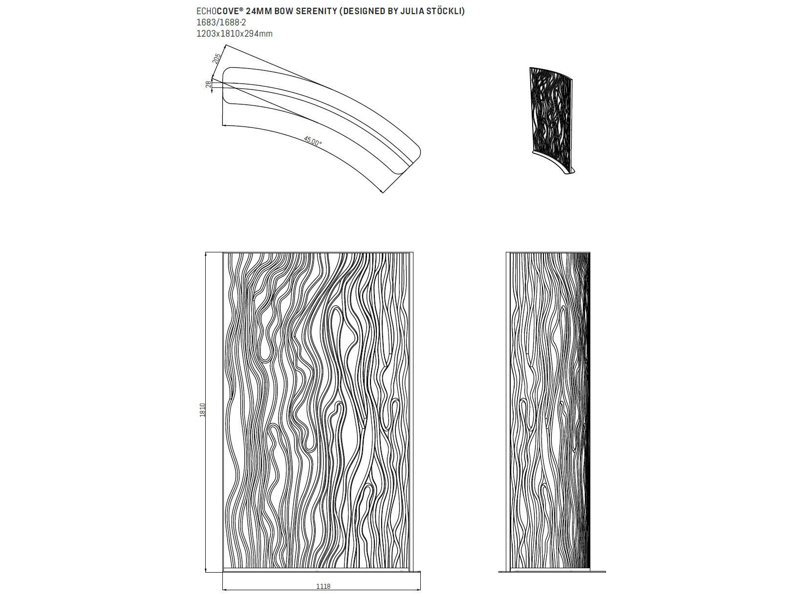 ПЭТ звукопоглощающая офисная перегородка ECHOJAZZ ECHOCOVE® BOW ARCH-00070871 - Вид №6