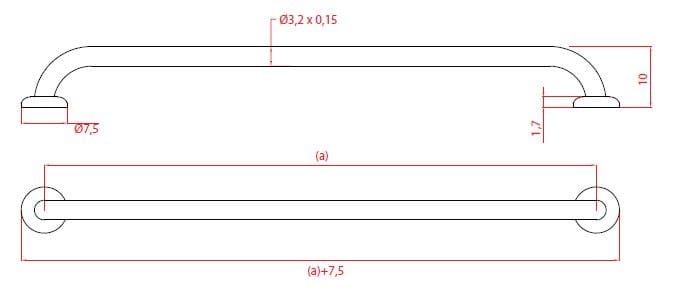 Фиксированная стальная ручка для ванной комнаты Goman Классическая ARCH-00063407 - Вид №16