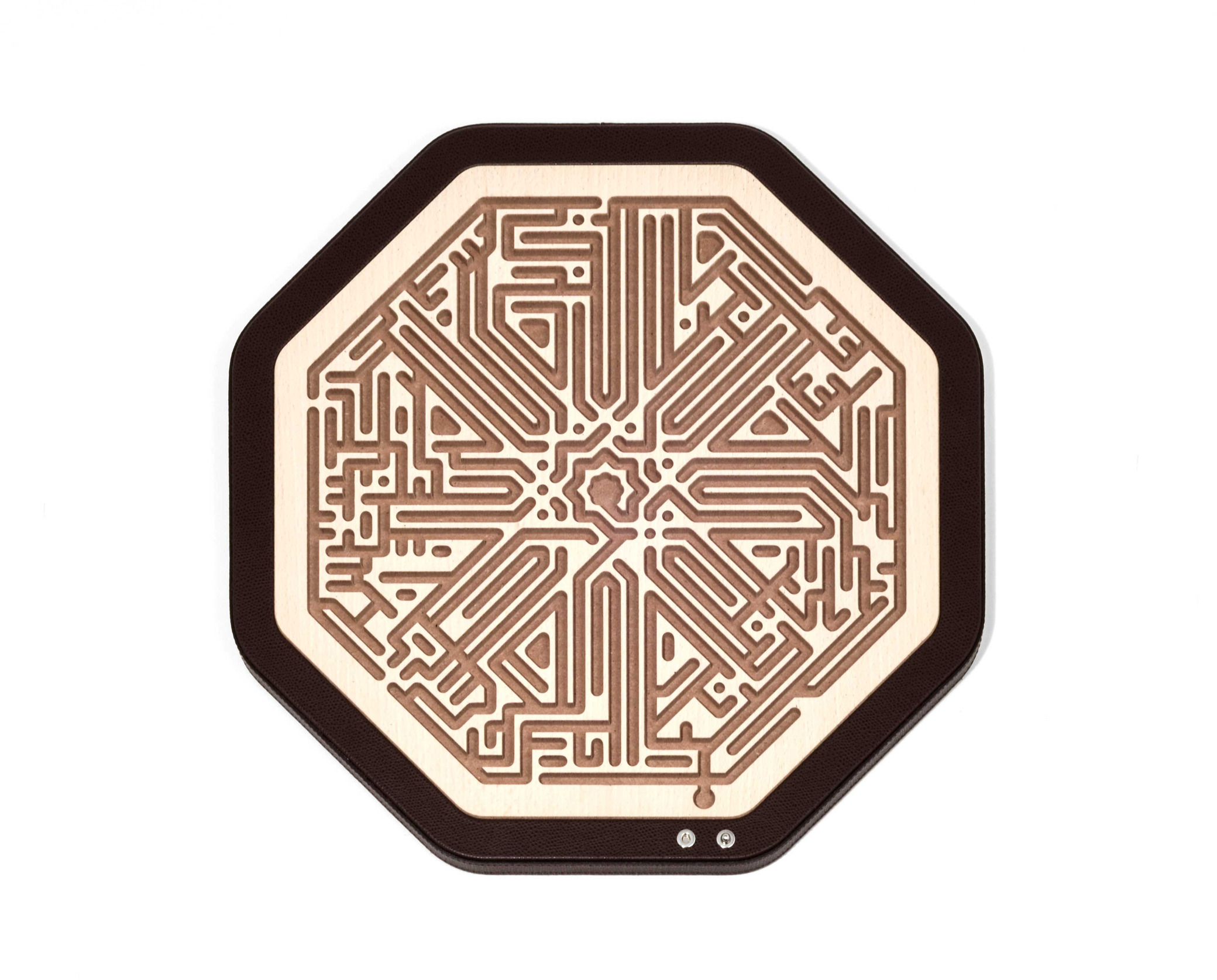 Джинн Восьмиугольный лабиринт - 38X38XH2 см / зернистая кожа_серо-коричневый