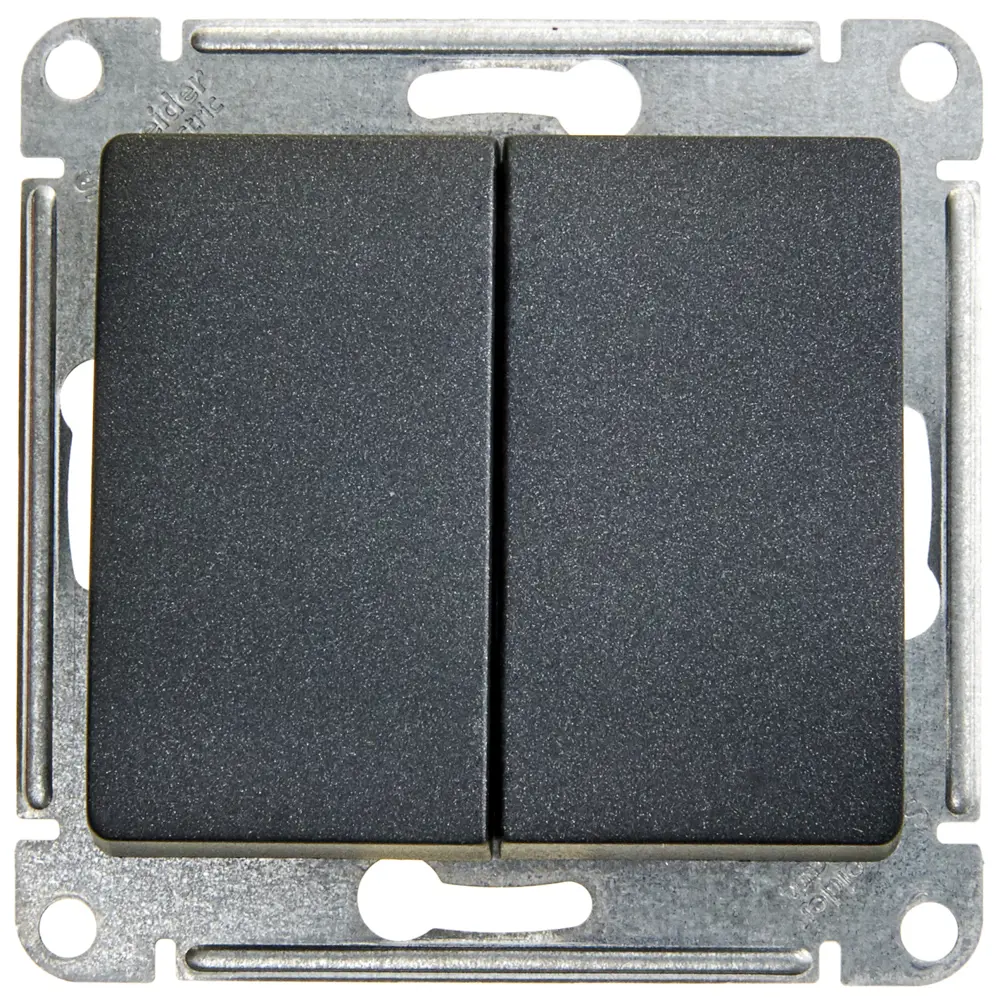 Schneider Electric Glossa — выключатель двухклавишный в стиле антрацит 87677580