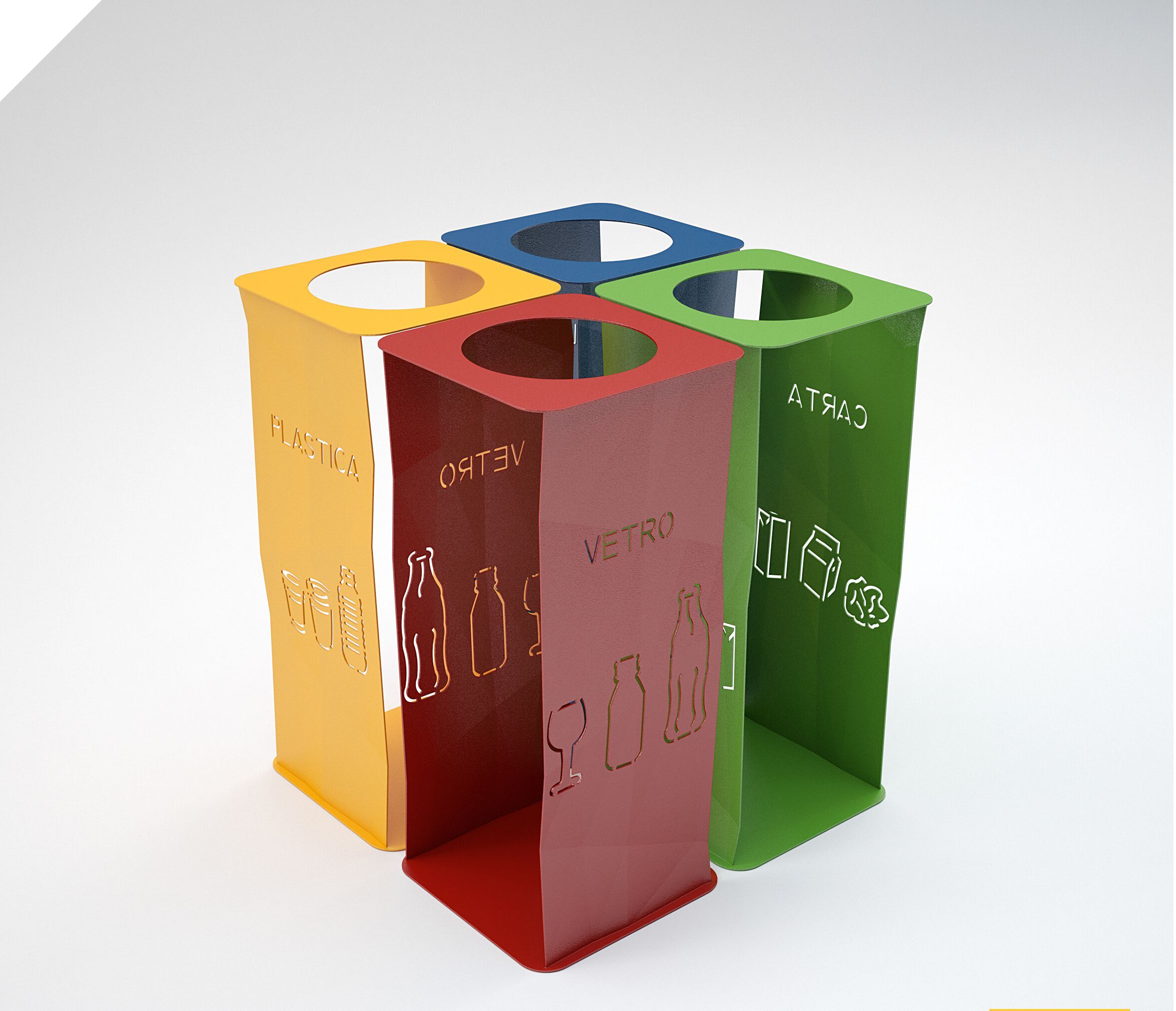 Наружная стальная стойка для мусора для утилизации отходов CITYSì PICASSO ARCH-00100130 - Вид №2