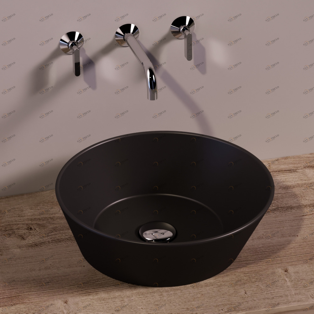 WA01NEROMATT Накладная раковина на столешницу  круглая Simas 