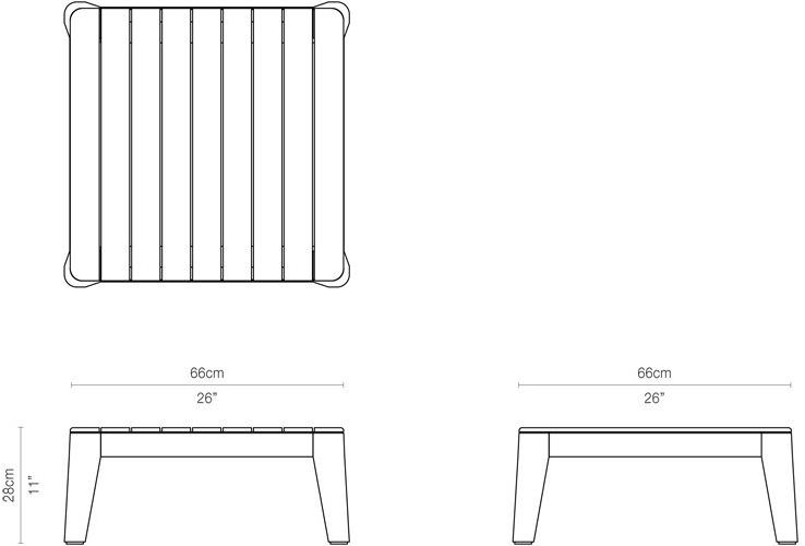 TRIBÙ Квадратный садовый столик из тика Mood 06282 - Вид №2