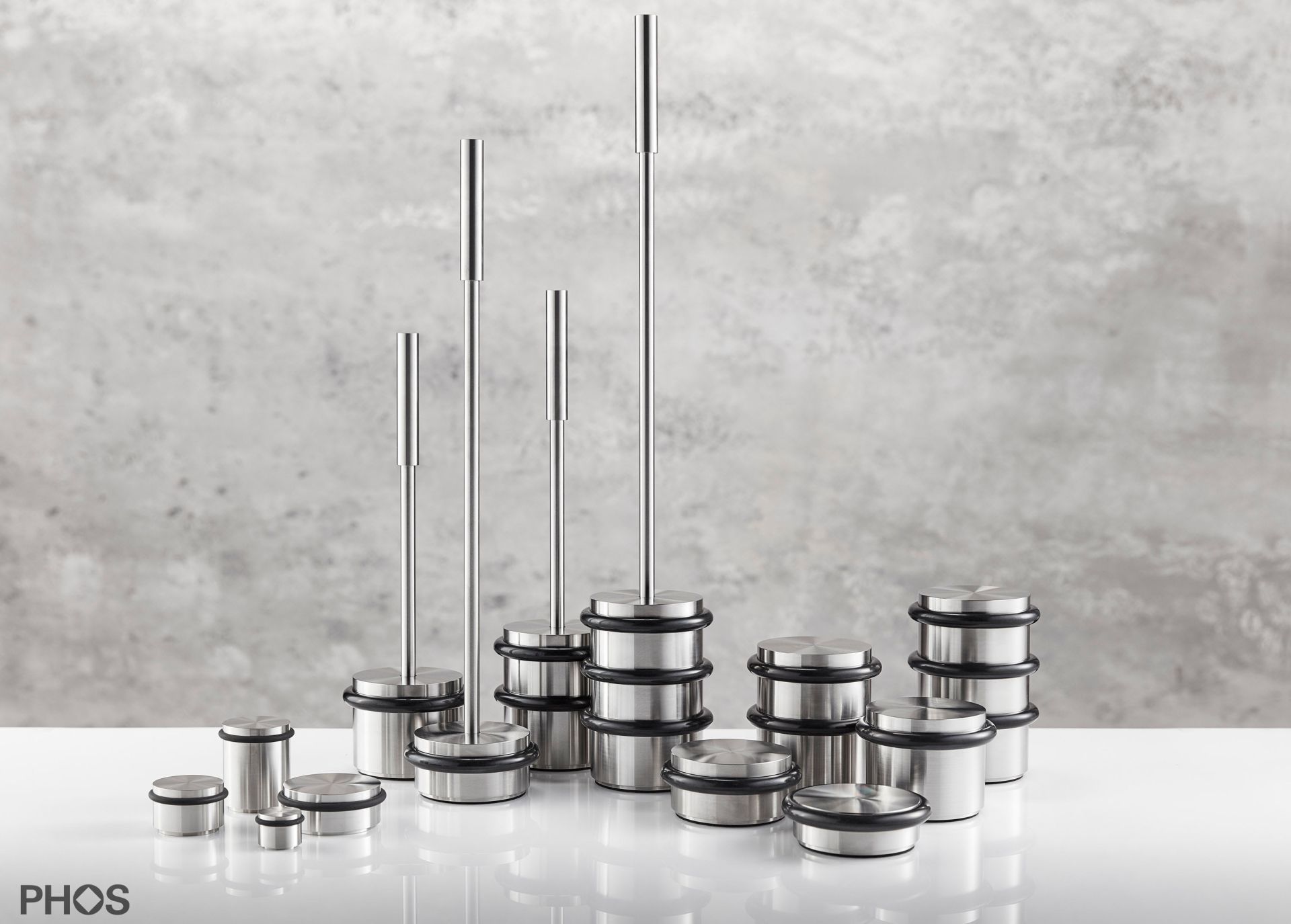 TSB70-30V Дверной стопор нижний, привинченный, ø70 мм, высота 3 см. PHOS  - Вид №5