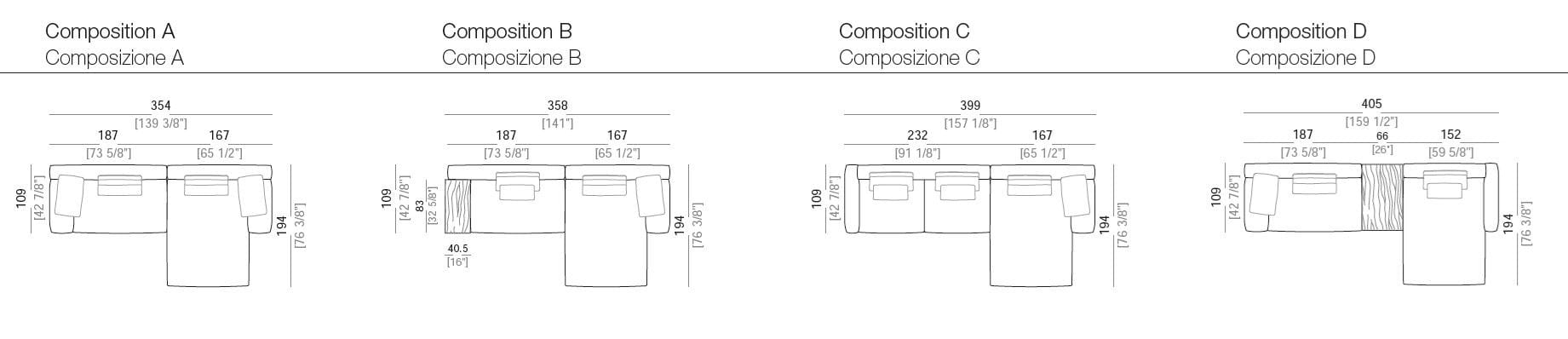 Тканевый диван с полуостровом Arketipo ATLAS ARCH-00034884 - Вид №3
