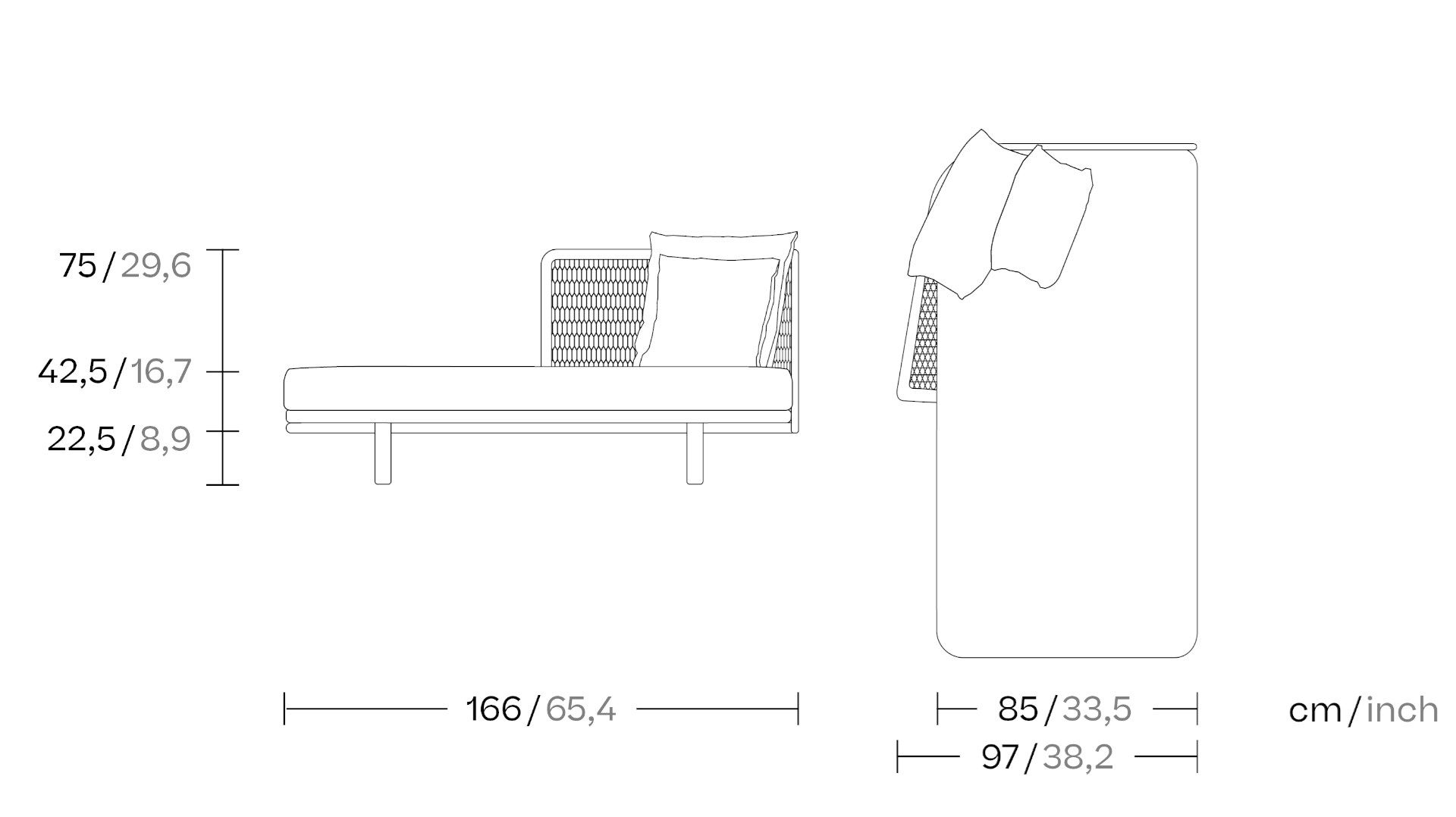 Ткань мягкая Садовая спальная кровать Kettal сетка ARCH-00098965 - Вид №2