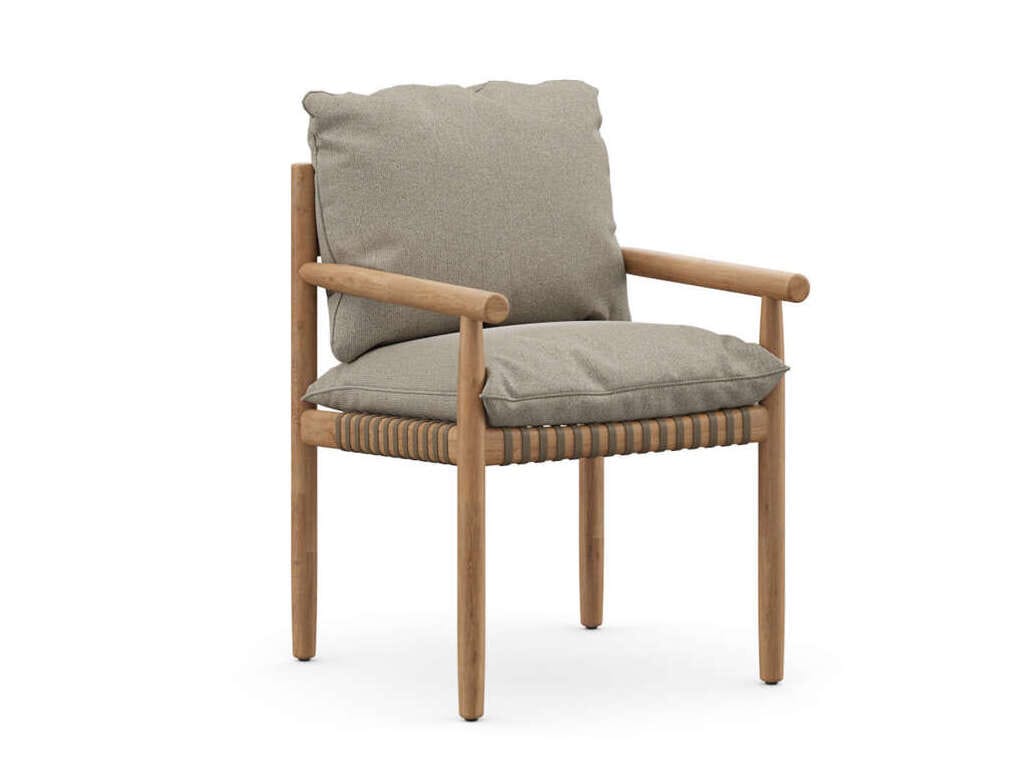 Садовый стул из тикового дерева и ткани с подлокотниками DEDON TIBBO ARCH-00125586