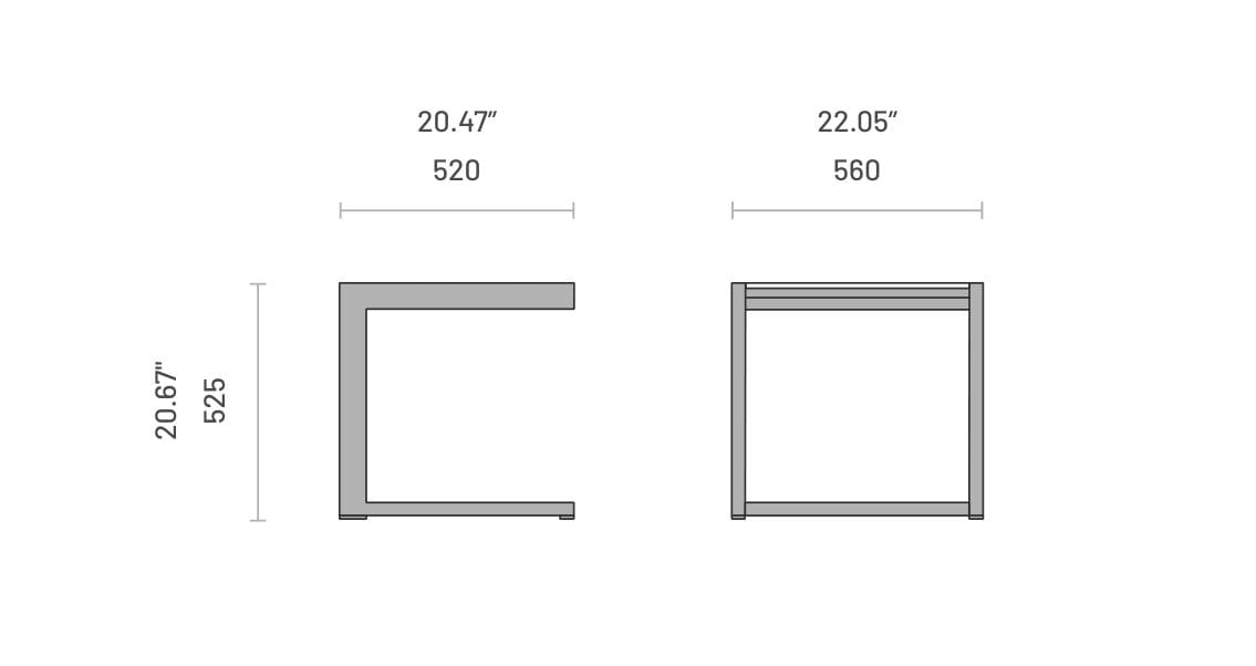 Стальной квадратный стол для сервировки и ламинированный верх Domkapa ARCH-00118108 - Вид №3