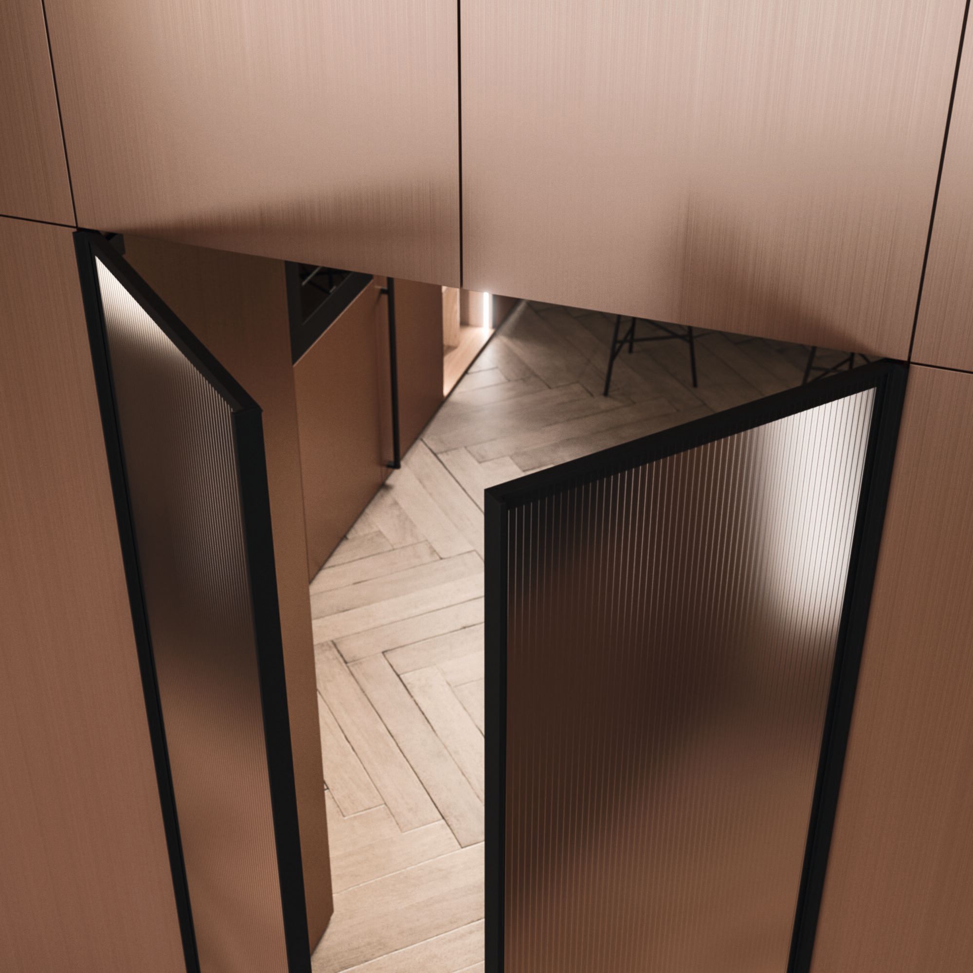 Деревянная и стеклянная перегородка с дверью Arrital Feeling Home ARCH-00022512 - Вид №2