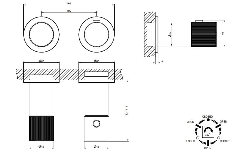 Хром латунь термостатический смеситель для душа Gessi Habito ARCH-00083224 - Вид №4