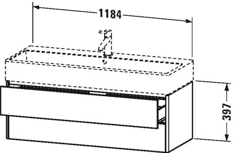 XS419706060 XSquare Тумбочка подвесная Серо-коричневый шелковисто-матовый лак Duravit - Вид №1