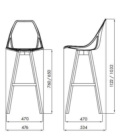 Высокий табурет из полипропилена с подставкой для ног ALMA DESIGN X Stool ARCH-00022519 - Вид №5