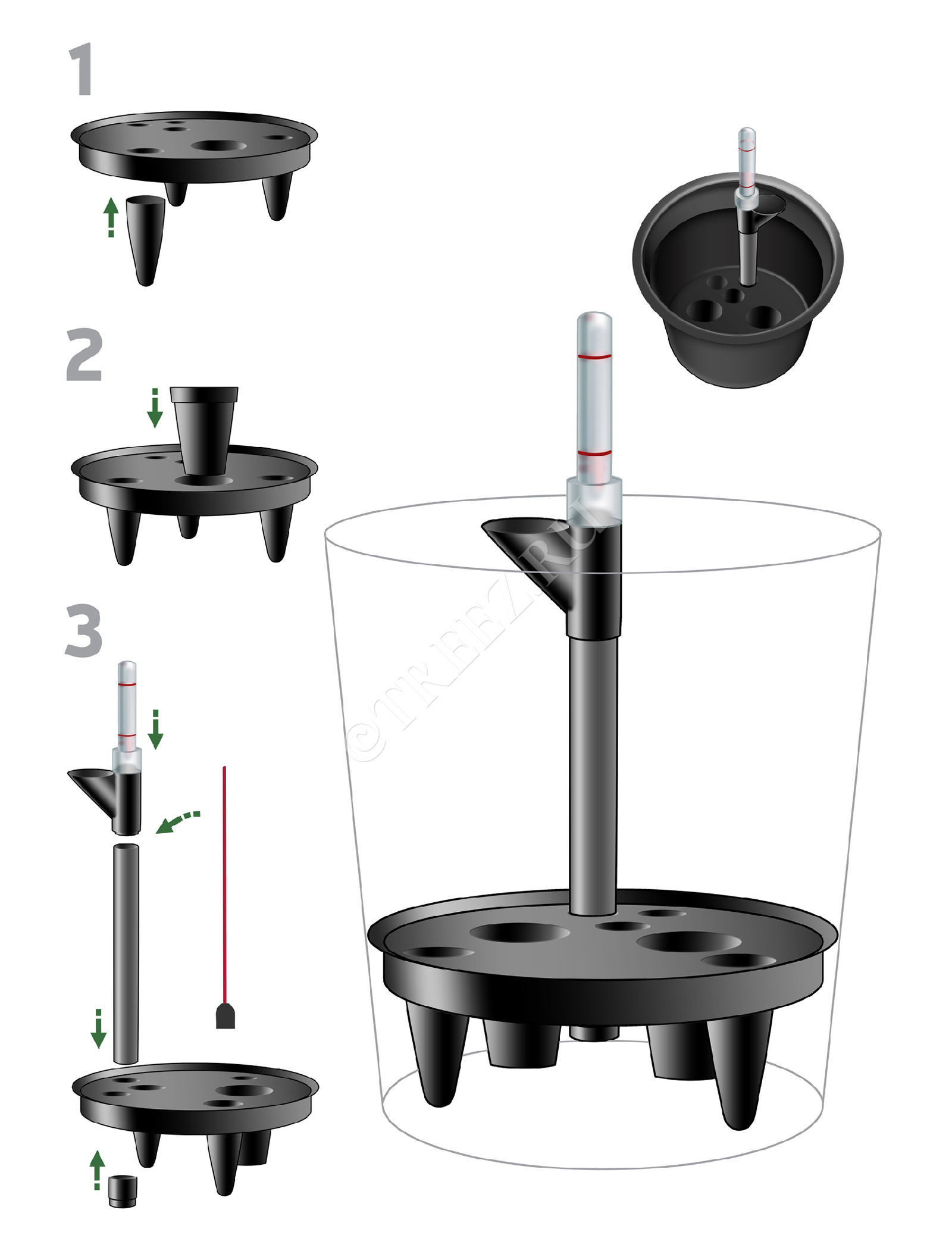 41.3300-05-DP-23 Система автополива DP-23 для кашпо  Effectory - модель DP-23 Цветочная коллекция  - Вид №2