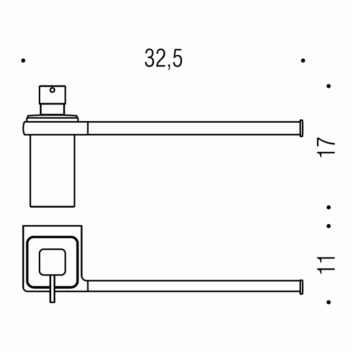 B6274 GL Полотенцедержатель 32 см с дозатором (золото) COLOMBO LULU Colombo Design - Вид №1