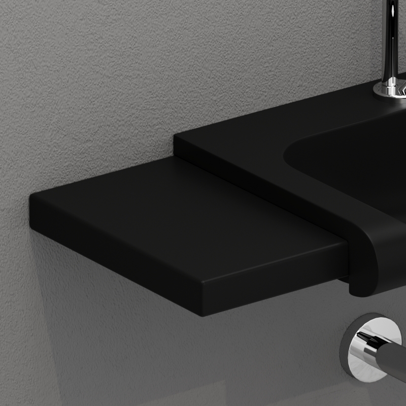 341631 Столешница из керамики 22x35,5 цвет Черный бархат Kerasan Inka project Италия