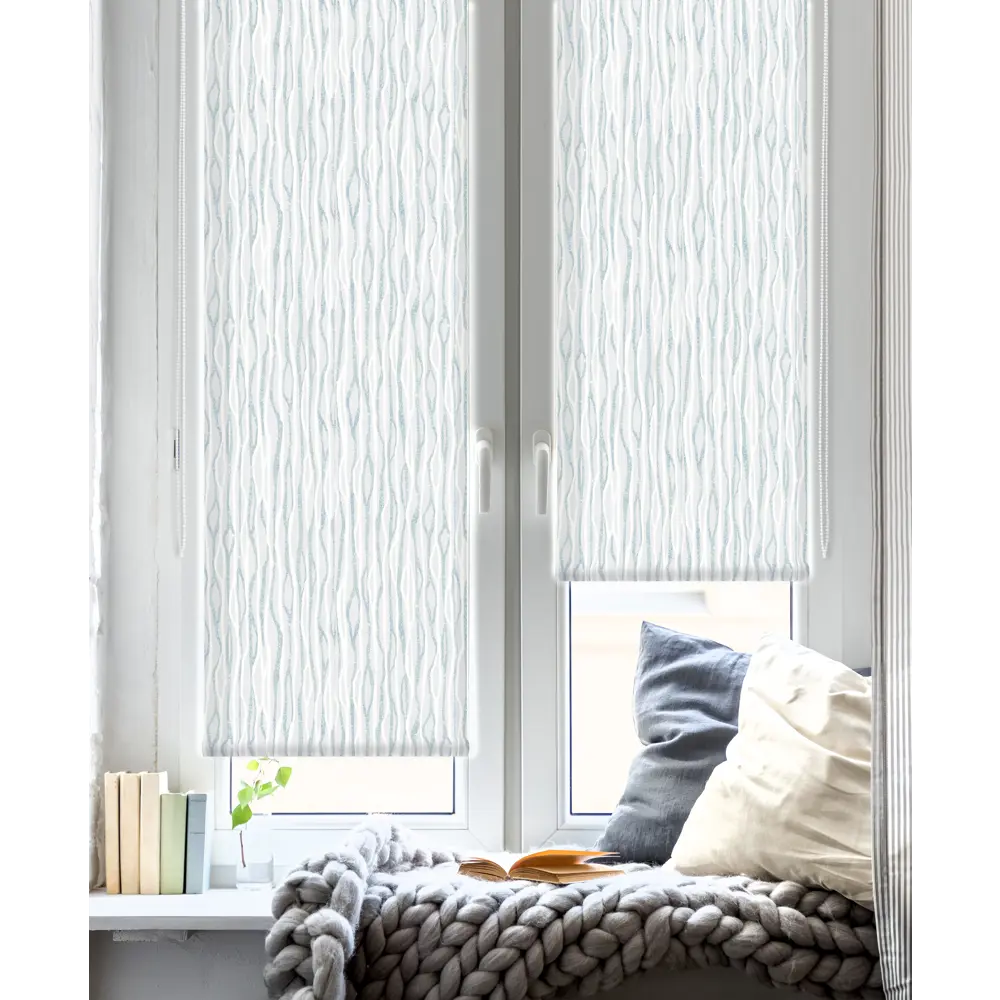 Штора рулонная Смуги 50x160 см бирюзовая GARDEN STLM-2182512 - Вид №6