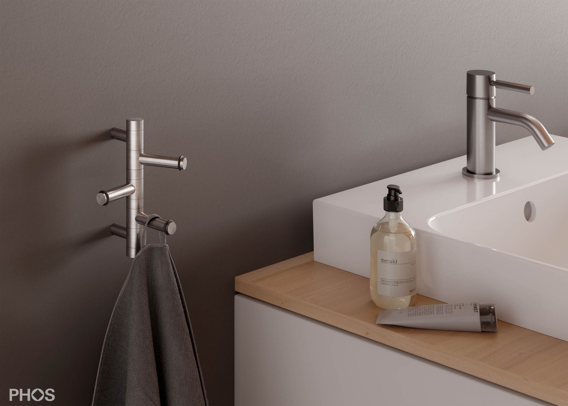 GH3-O Крючок для полотенец с 3 вращающимися крючками PHOS  - Вид №2