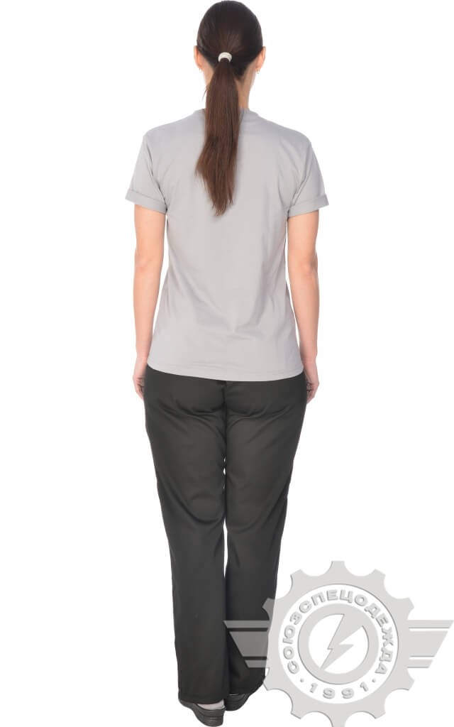 61100 Футболка "Престиж" светло-серая  Одежда для официантов  размер M (48) Спецодежда  - Вид №11