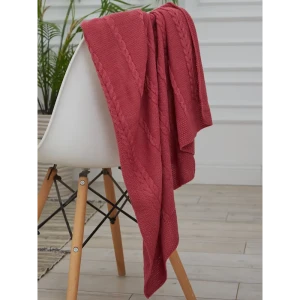 98259937 Плед Almaforhome Коса/Old Rose, 160x90 см, трикотаж, цвет розовый STLM-1028338