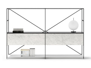 Книжный шкаф из стали и каррарского мрамора