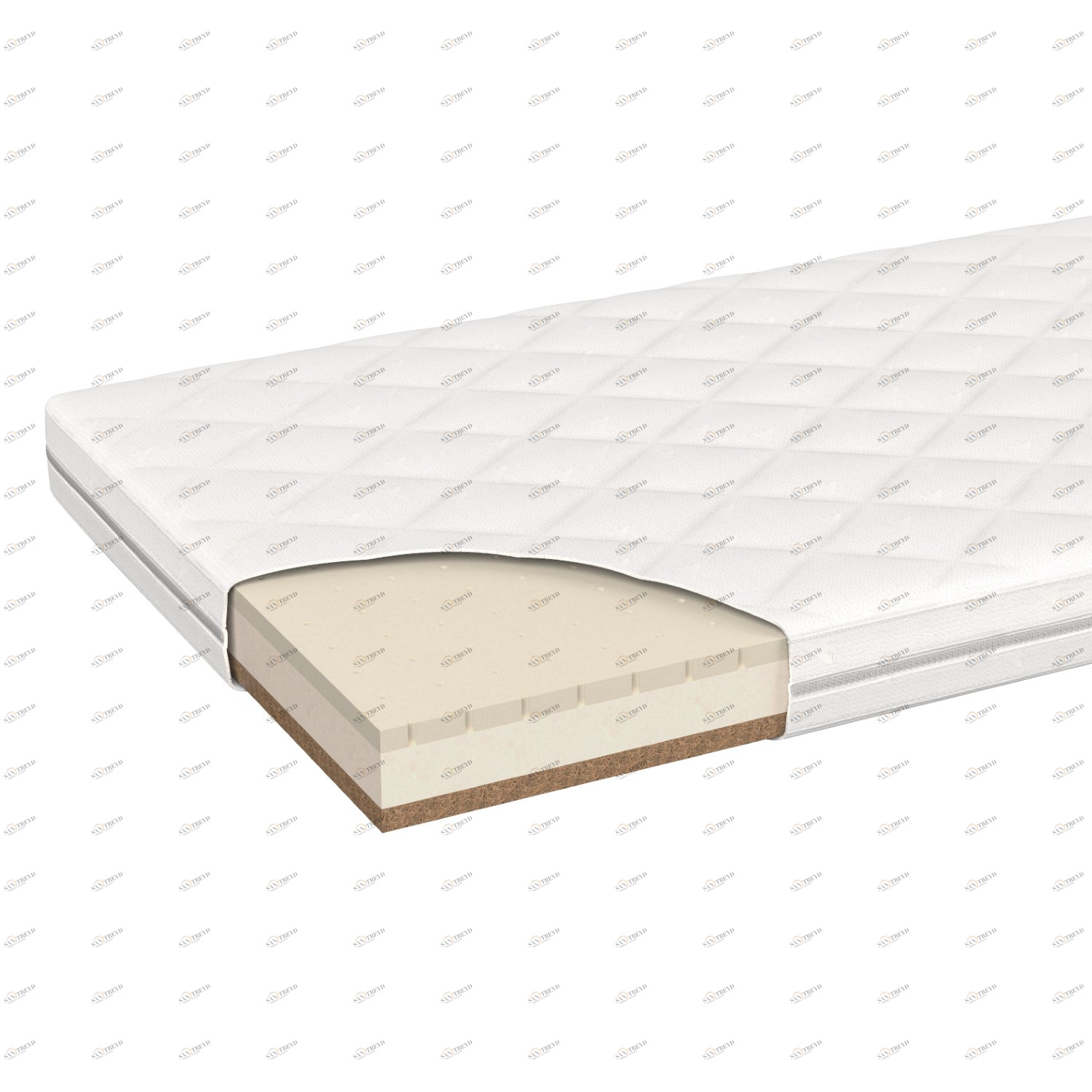 Матрас для кровати 90х200х12 см кокос/eco-foam/латекс ELLIPSE  00-3951325 Белый Santreyd 