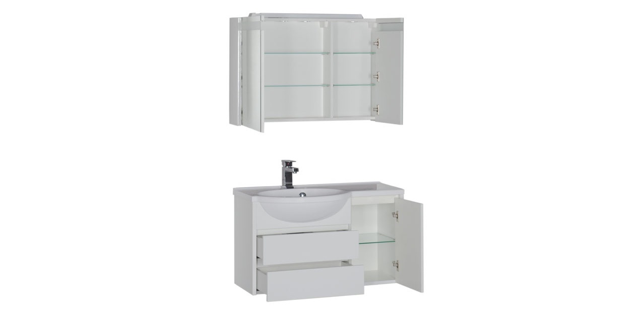 Комплект мебели Aquanet Лайн 90 L белый 00164955 - Вид №2