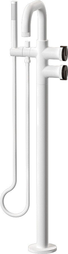 E-11557-R1OB-L1OB-WT Смеситель напольный отдельностоящий (внешняя часть) GRAFF MOD+