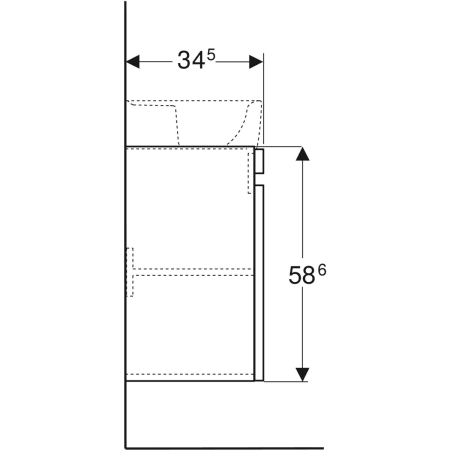 869045000 Шкафчик для раковины Geberit Renova Plan, с одной дверью Geberit  - Вид №18