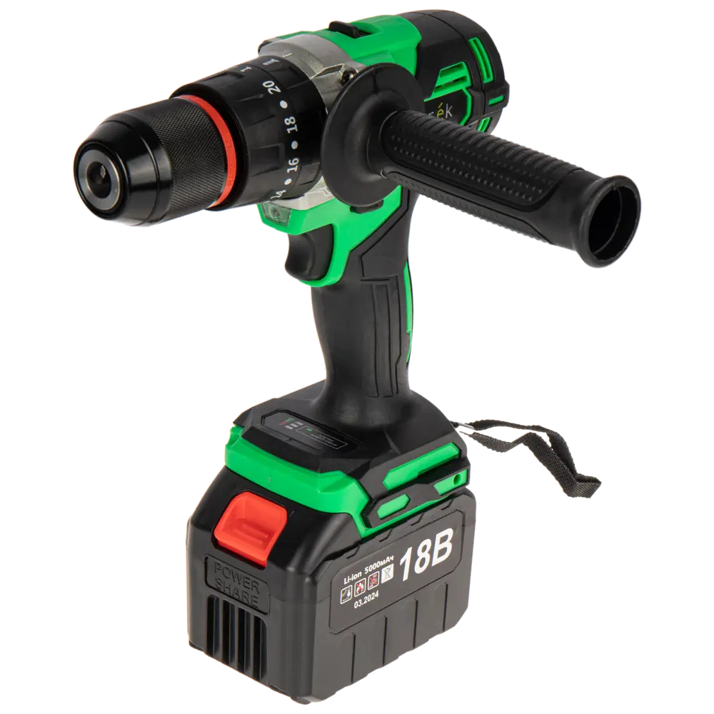 Аккумуляторная дрель-шуруповерт Zitrek Green Impact 18В с ударным механизмом 89372991 STLM-0840775