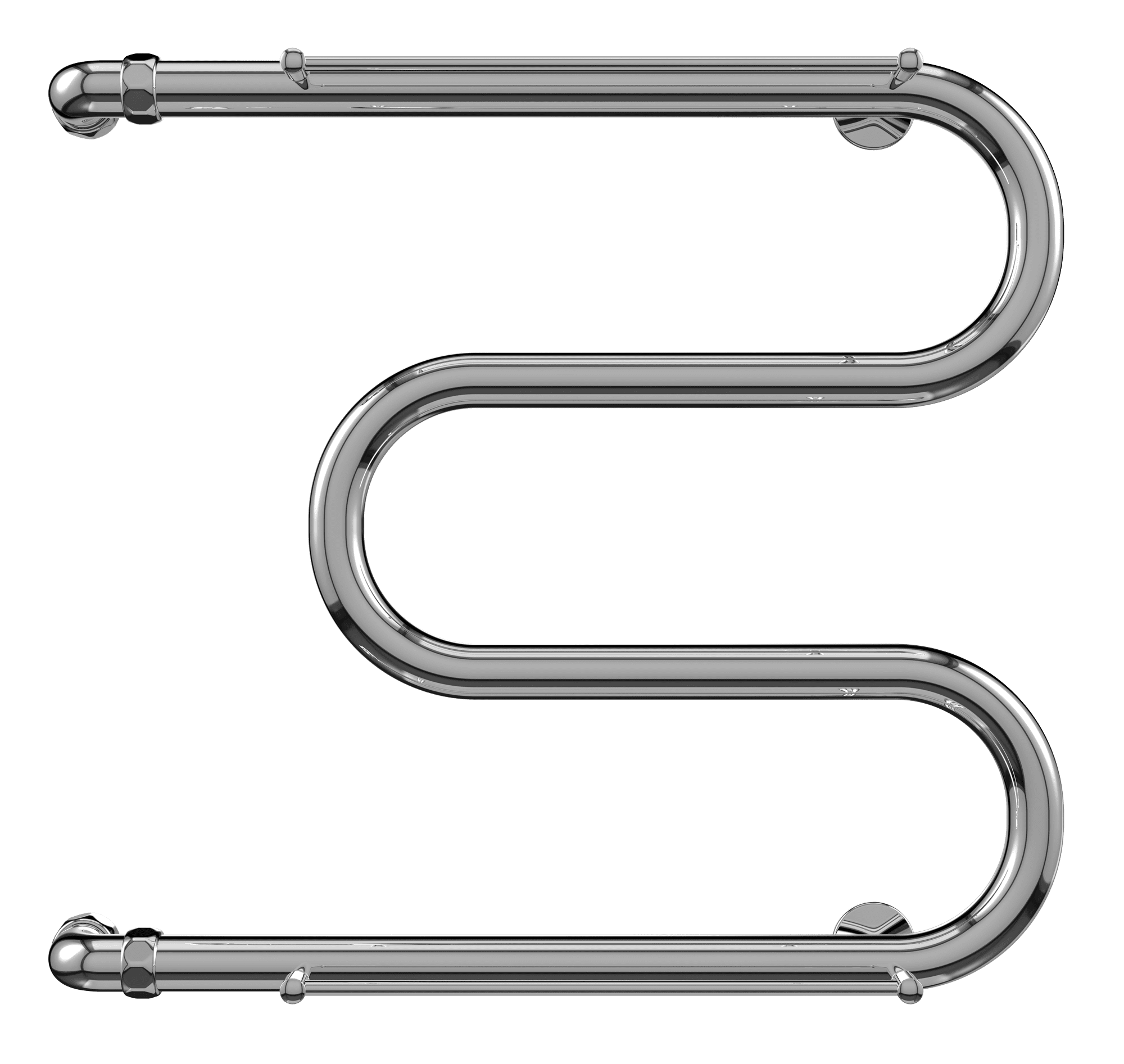 4620768880339 ЭКОНОМ М-обр с/п AISI 32х2 500х500 Полотенцесушитель TERMINUS Нержавеющая сталь - Вид №1