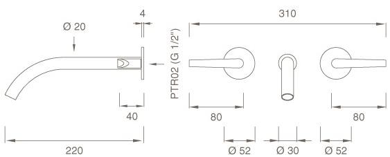 Ceadesign Группа из 2 смесителей открытого / закрытого типа Flag Flg 11 - Вид №3