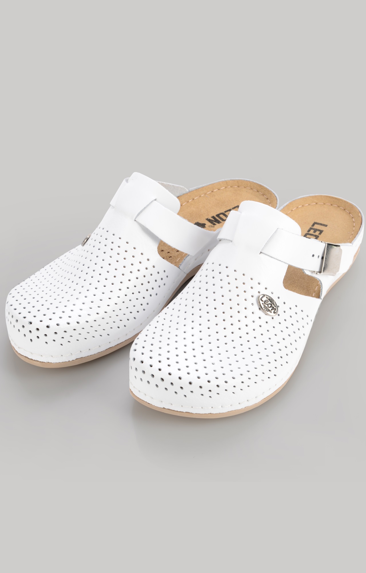 61969 Сабо "Leon" женские белые LEON  Медицинская обувь  размер 39  - Вид №1