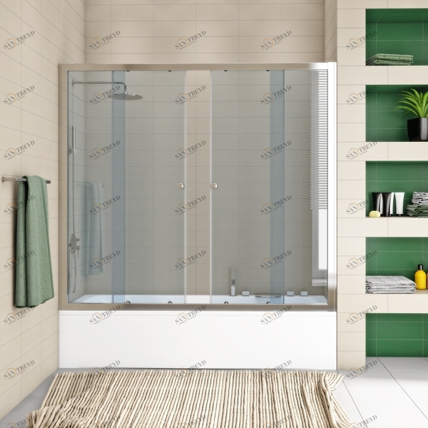 150X160GV864 Душевое ограждения на борт вынны GUTEWETTER Германия SHAPE