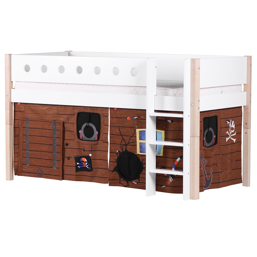 Кровать Flexa White с лестницей, 200 см, белая лакированная 801730995 - Вид №2