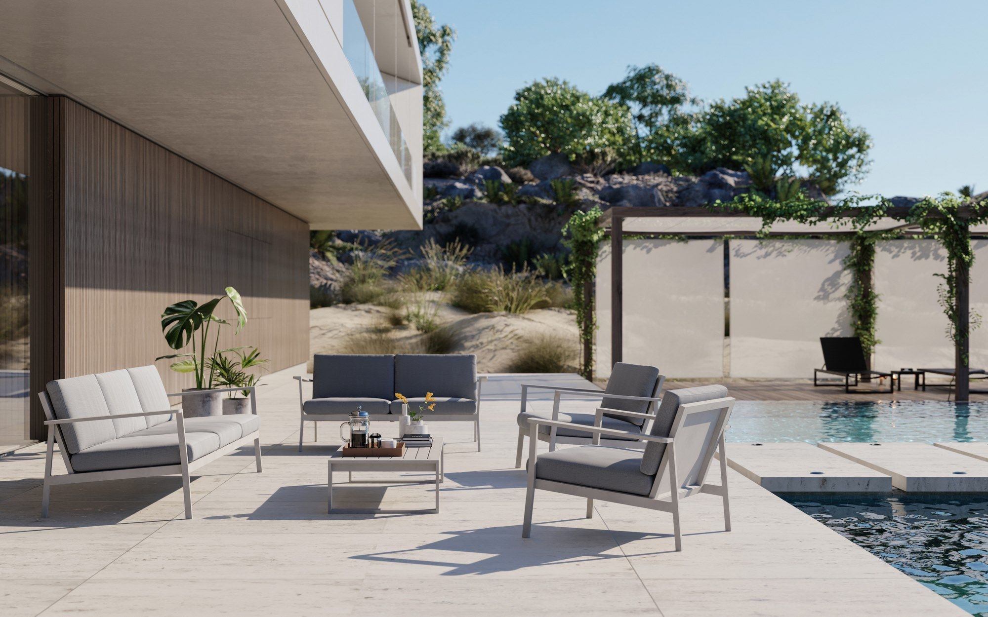 Прямоугольный алюминиевый журнальный столик с порошковым покрытием Case Eos ARCH-00101381 - Вид №8